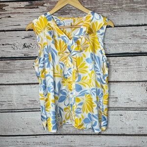 Liz Claiborne Petite Small‎ PS Sleeveless Blouse NWOT Never Worn Ruffled Front